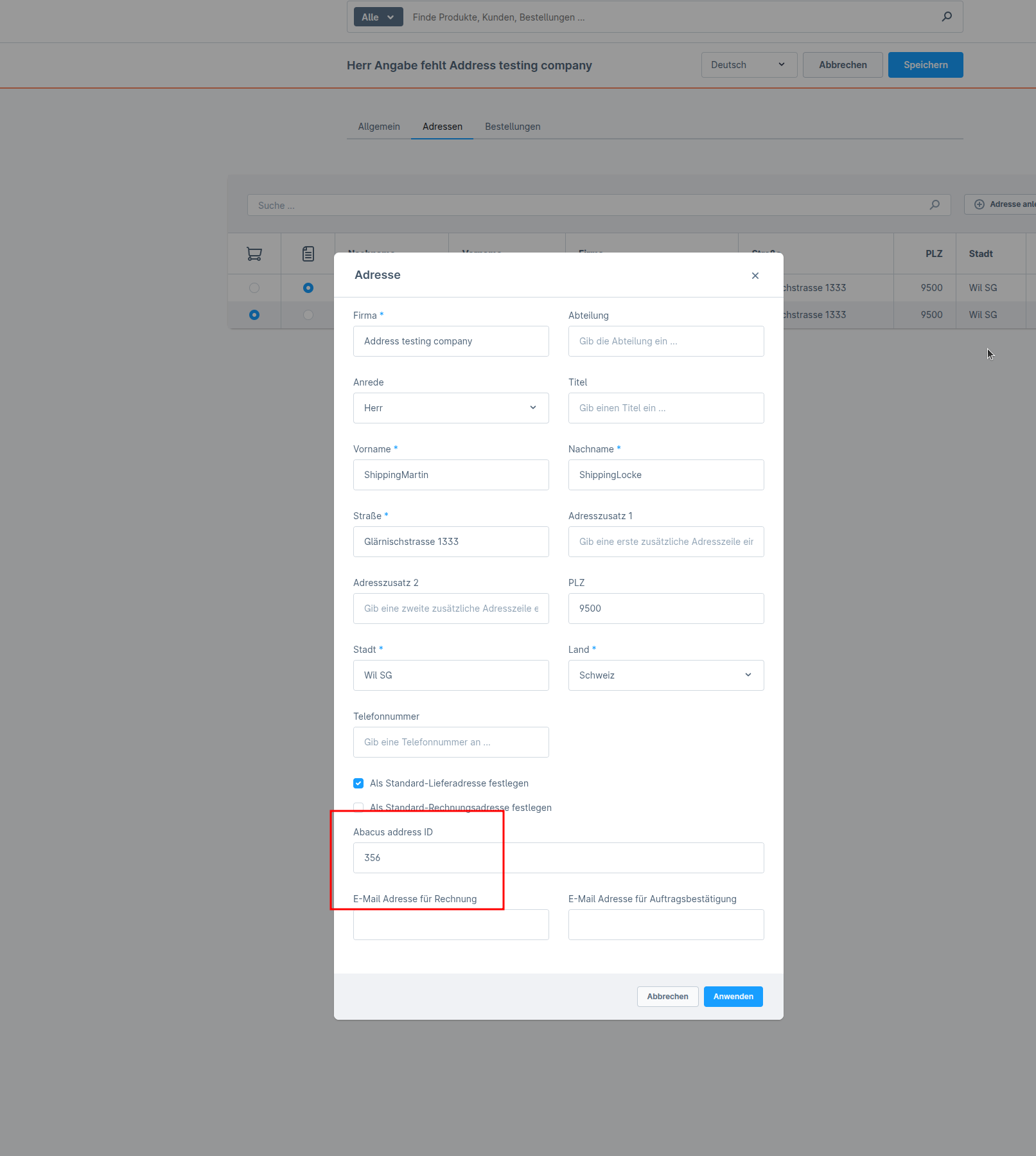 Map Shipping addresses