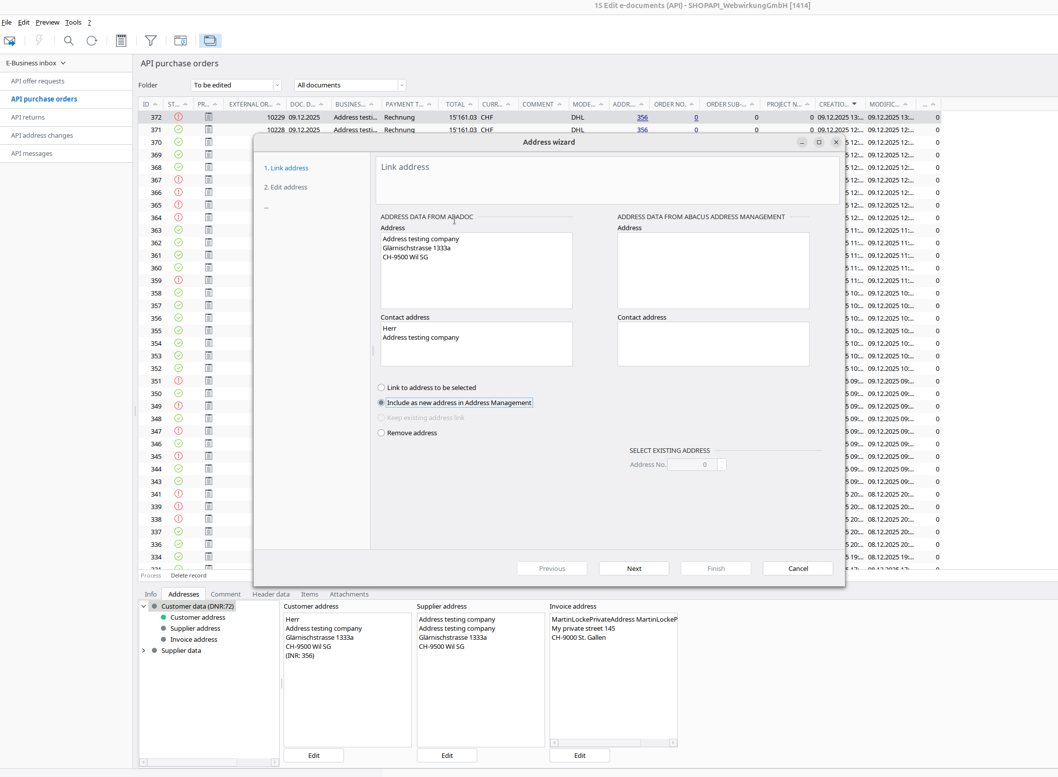 Map Shipping addresses