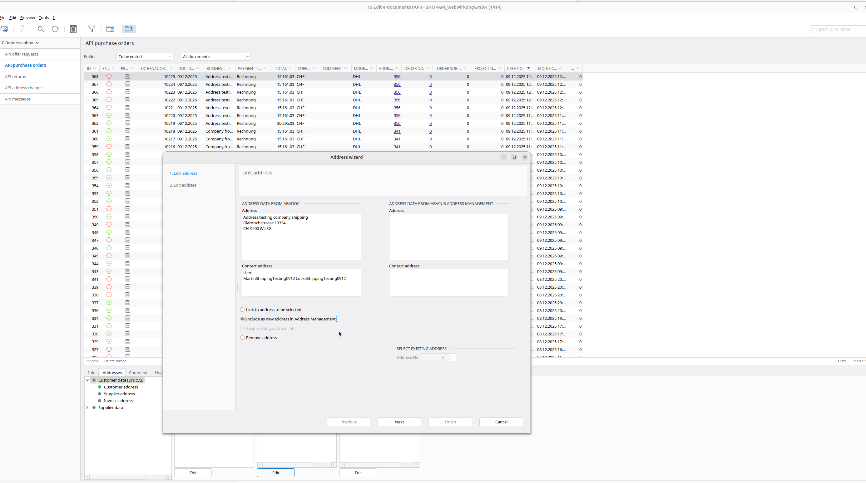 Map Shipping addresses