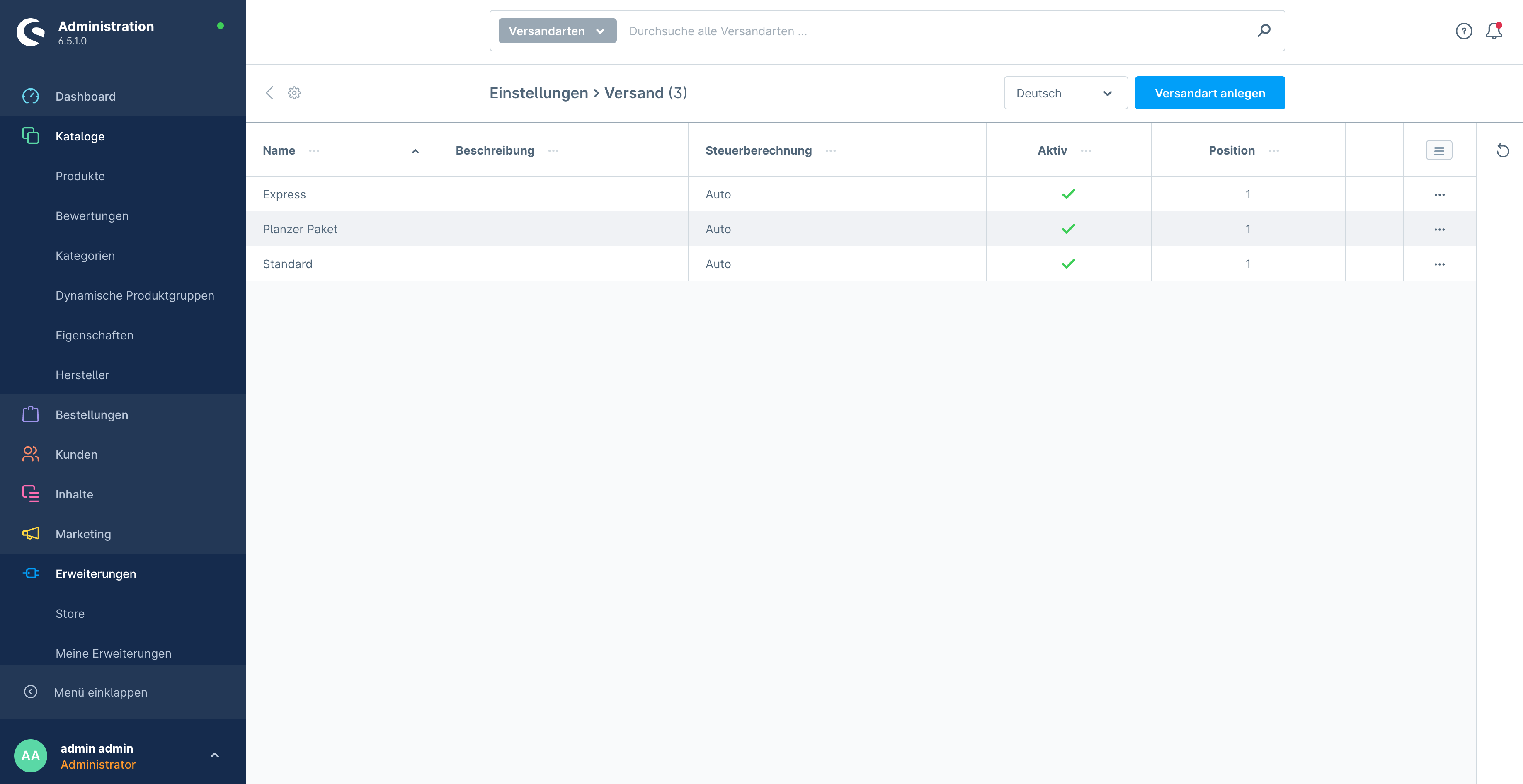 Shipping Method overview
